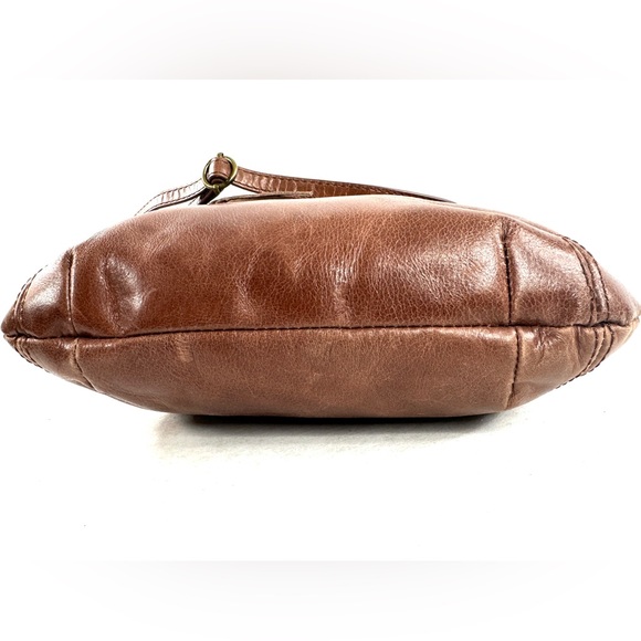 The Sak Brown Leather Green Gray Random Print Small Crossbody Bag Purse Bronze - Picture 6 of 10